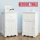 A Pair Of Wooden Bedside Cabinets White Cupboard Tables With Drawer & Door