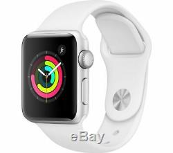 APPLE Watch Series 3 Silver & White Sports Band, 38 mm Currys