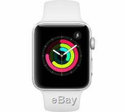APPLE Watch Series 3 Silver & White Sports Band, 38 mm Currys