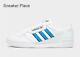 Adidas Originals Continental 80 Leather Shoes In White And Blue Uk Size 9