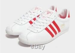 Adidas Originals Gazelle White with Red Accents UK Size 9