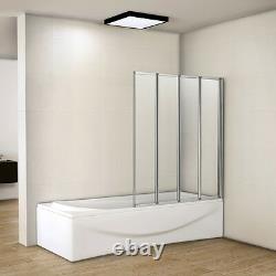Aica 4/5 Fold 800/900/1000/1200mm Folding Screen Glass Panel Over Bath Shower