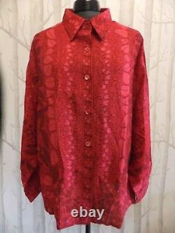 Averardo Bessi brand new 90s vintage stunning silk wool blouse shirt 50 UK18 XL