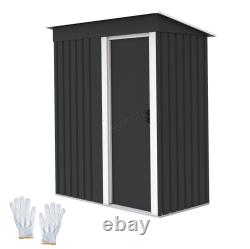 BIRCHTREE New Garden Shed Metal Pent Roof Outdoor Storage With Free Foundation