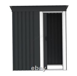 BIRCHTREE New Garden Shed Metal Pent Roof Outdoor Storage With Free Foundation