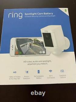 BRAND NEW! Ring Spotlight Cam Battery Security Camera White 1 Year Warranty