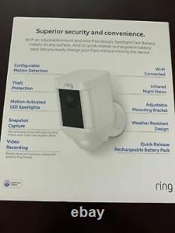 BRAND NEW! Ring Spotlight Cam Battery Security Camera White 1 Year Warranty