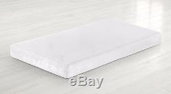 Baby Cot Bed with Drawer White Grey Mint Toddler Bed & Deluxe Aloe Vera Mattress