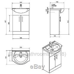 Back to Wall Toilet and Sink Vanity Unit Cabinet Bathroom Furniture Suite & Seat