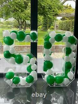 Balloon Decoration Display, Clear Acrylic/Perspex 3D numbers. High quality 4ft