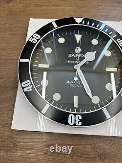 Bape Bapex Wall Clock Black White Lumos One Size Brand New