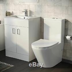 Bath + Toilet Pan Free Standing Vanity Unit Complete Bathroom Suite Desner