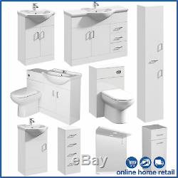 Bathroom Sink Cabinet Vanity Unit White Basin Storage Furniture Door Sink Toilet