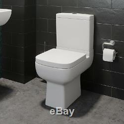 Bathroom Suite Pedestal Basin Sink Close Coupled Toilet & Straight Bath Bathtub