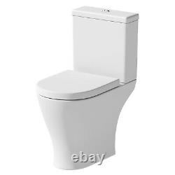 Bathroom Toilet Close Coupled Space Saving Compac WC Pan Soft Close Seat Cistern