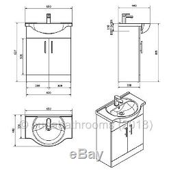 Bathroom Vanity Unit Furniture Suite 1150mm Basin Back to Wall Toilet WC Laura