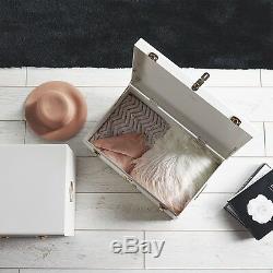 Beautify Extra Large Storage Trunks Box Chest Set of 2 White Bedroom Living Room