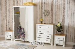 Bedroom Furniture 2/3 Door Wardrobe Bedside Table Chest of Drawer White/Grey set