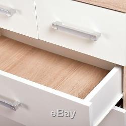 Bedroom Furniture Set Sonoma Oak/White Wardrobe 4+2 Drawer Chest 3 Draw Bedside