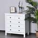 Bedroom Home 5 Chest Of Drawers With Feet & Handles White