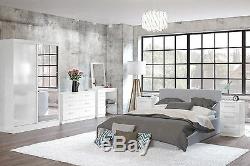 Birlea Lynx High Gloss All White 3 drawer Dressing Table bedroom furniture new