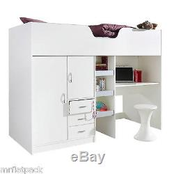 Bourne Loft Style High Sleeper Cabin Bed White R1610w