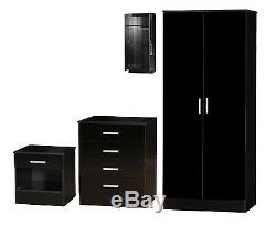 Brand NEW Galaxy 3 Piece Bedroom Furniture Sets Wardrobe Bedside Chest Draws