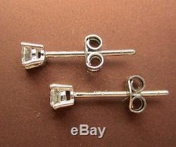 Brand New 2/5ct Diamond 9ct White Gold Stud Earrings £280 Freepost