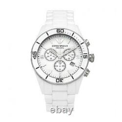Brand New Emporio Armani Ar1424 Luxury White Ceramic Mens Watch