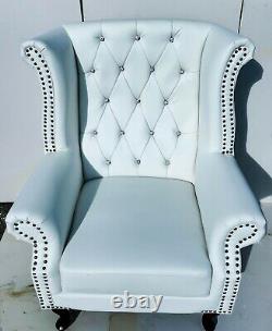 Brand New Highback Chesterfield Armchairs Bi-cast Leather Delivery Available