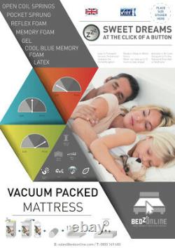 Brand New Memory Foam Pocket Sprung Mattress 9 Deep Next Day Delivery All Sizes