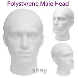 Brand New Polystyrene Mannequin Display Male & Female Head White