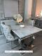 Brand New White Arianna Marble Dining Table With Chrome Base 1.5m X 90cm