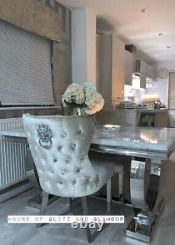 Brand New White Arianna Marble Dining Table With Chrome Base 1.5M X 90cm