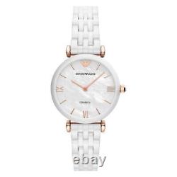 Brand New Womens Emporio Armani Ar1486 White Ceramica Watch