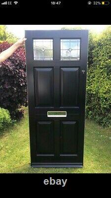 Brand New Wooden Front Door (black exterior, white interior) 76.50 x 32.50
