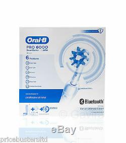 Braun Oral B Pro 6000 With Smartguide + Trizone + Cross Action Brush Heads New