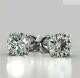 Brilliant Round 2.00 Carat Solitaire Diamond Earrings Stud Solid 14k White Gold