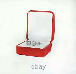 Brilliant Round 2.00 Carat Solitaire Diamond Earrings Stud Solid 14K White Gold