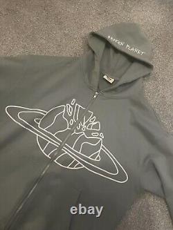 Broken Planet Zip Up Large BRAND NEW Outer Space Hoodie Arctic & White
