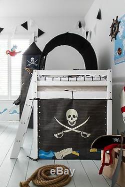 Cabin Bed with Slide Kids Pirate Hideaway with Tent, Tunnel, Tower & Tidy