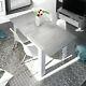 Cement + White Lanza Extending Dining Room Table 90cm X 140cm-190cm 4-6 Seater