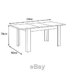 Cement + White LANZA Extending Dining Room Table 90cm x 140cm-190cm 4-6 Seater