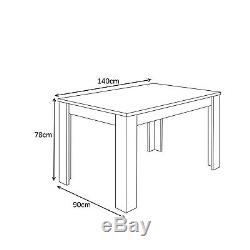 Cement + White LANZA Extending Dining Room Table 90cm x 140cm-190cm 4-6 Seater