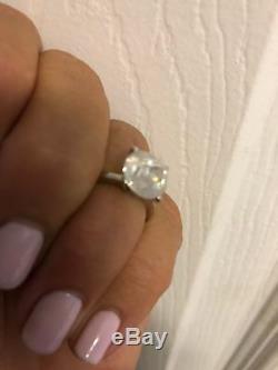 Certified 4.1ct Round Brilliant Diamond Solitaire 14k White Gold Engagement Ring
