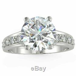 Certified VS E-F 1.61ct Round Diamond 14k White Gold Solitaire Engagement Ring
