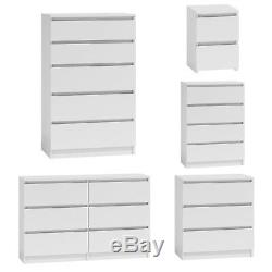 Chest of Drawers White Bedroom Furniture Hallway Tall Wide Storage 3456 Draws