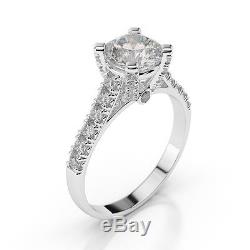 Christmas 1 Ct D Vs2 Enhanced Diamond Engagement Ring Round 14k White Gold