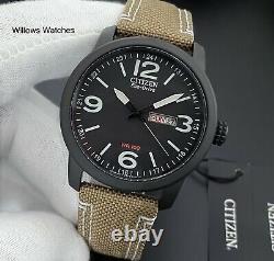 Citizen Eco-Drive Men's Military Style Black Dial Watch BM8476-23E Brand New