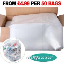 Clear HEAVY DUTY 160 GAUGE Refuse Sacks / Bags Strong Bin Liners Rubbish Bag